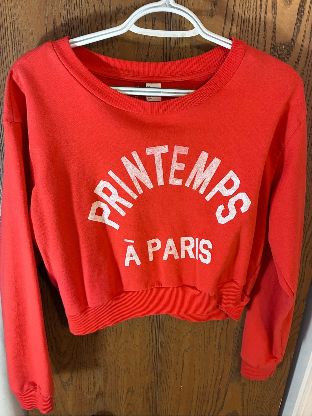 Crop Sweatshirt - Red "Printemps à Paris"